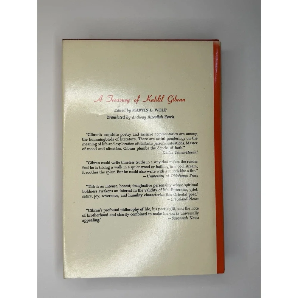 A Second Treasury of Kahlil Gibran Hardcover Citadel Press Philosophy Vintage